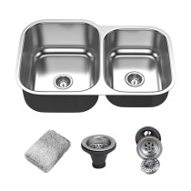 SUS304 Stainless Steel Kitchen Sink Double Bowl
