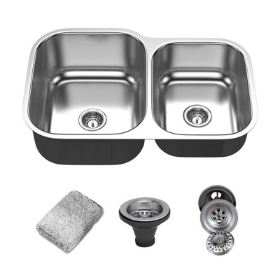 SUS304 Stainless Steel Kitchen Sink Double Bowl