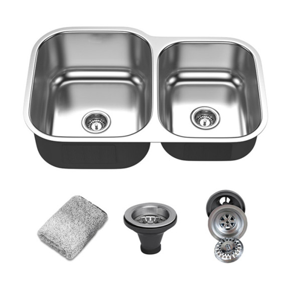 SUS304 Stainless Steel Kitchen Sink Double Bowl