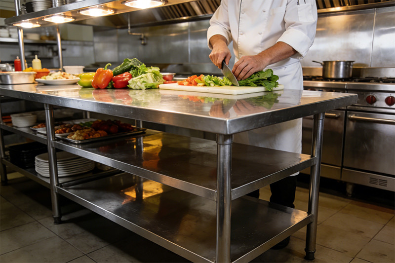 commercial stainless steel work table & workstation