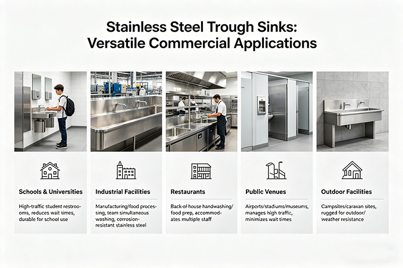 stainless steel trough sinks