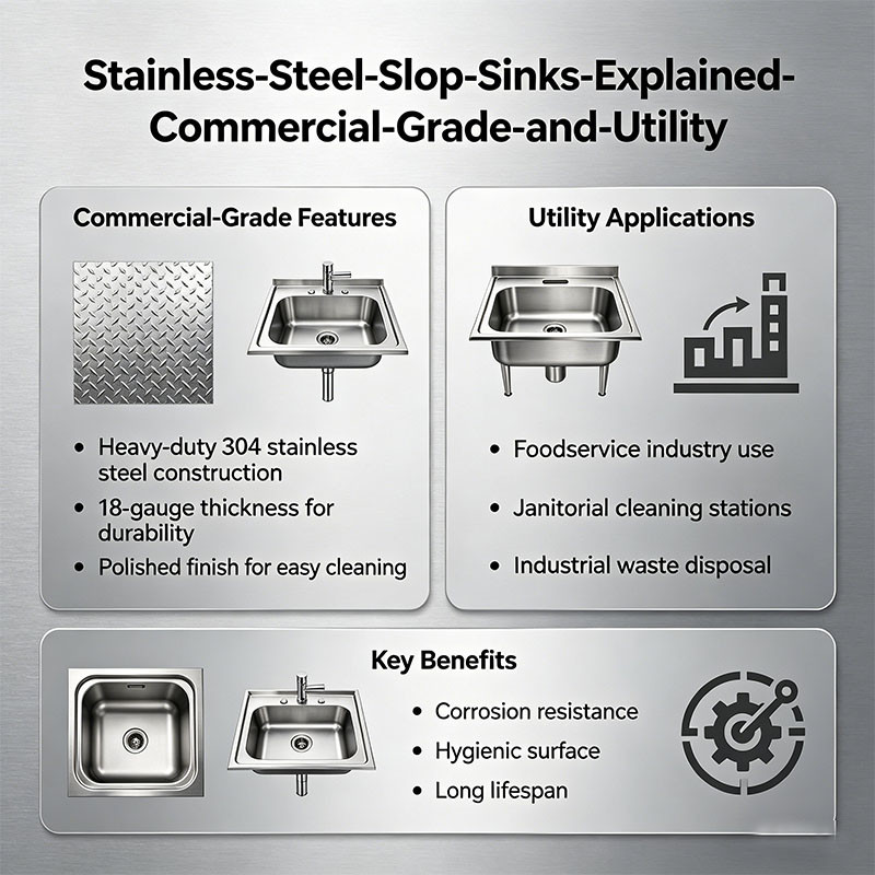 Stainless Steel Slop Sinks Explained: Commercial Grade and Utility