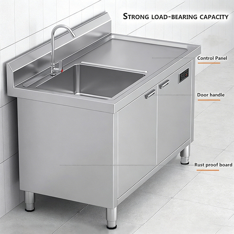 commercial stainless steel sink with cutting board