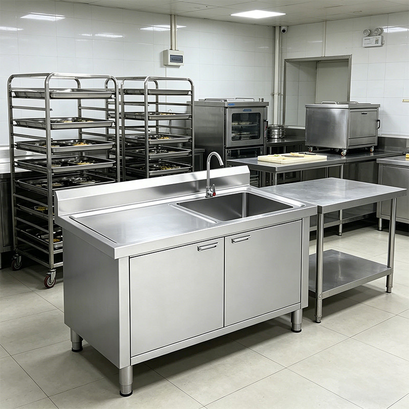 workstation with cabinets