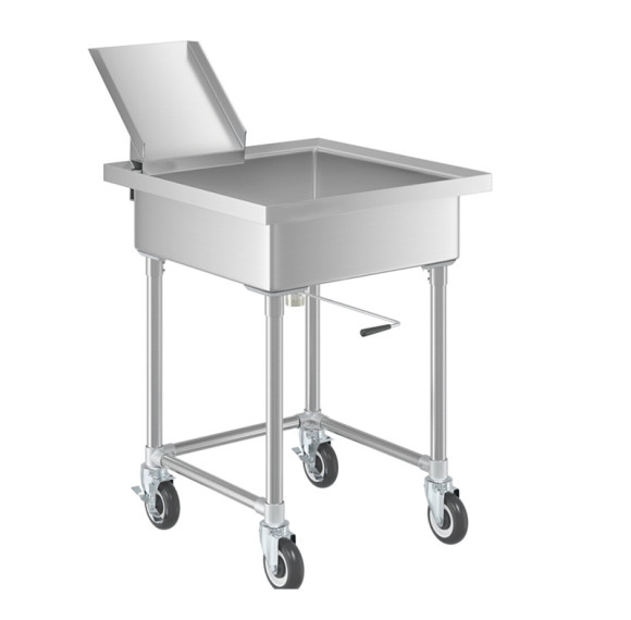 Mobile Silverware Soaking Sink with Detachable Chute