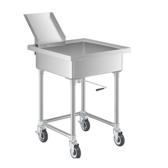 Mobile Silverware Soaking Sink with Detachable Chute