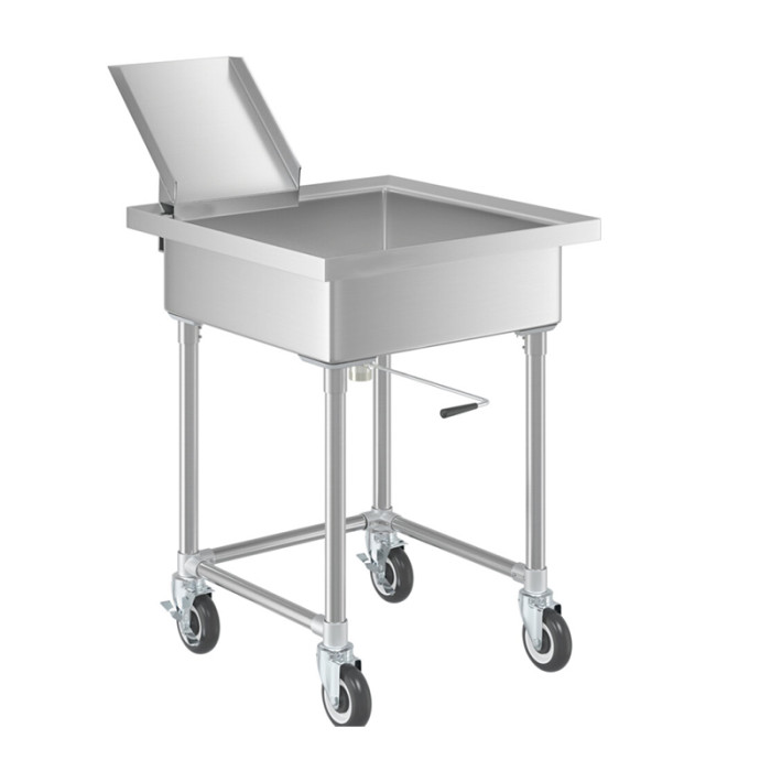 Mobile Silverware Soaking Sink with Detachable Chute