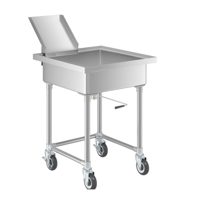 Mobile Silverware Soaking Sink with Detachable Chute