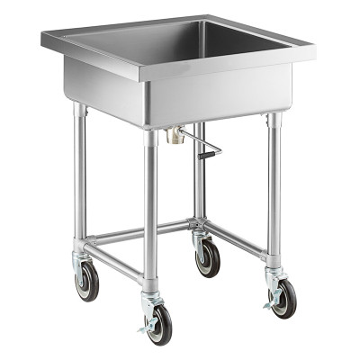 34" Mobile Silverware Soaking Sink - 26" x 26" x 8" Bowl