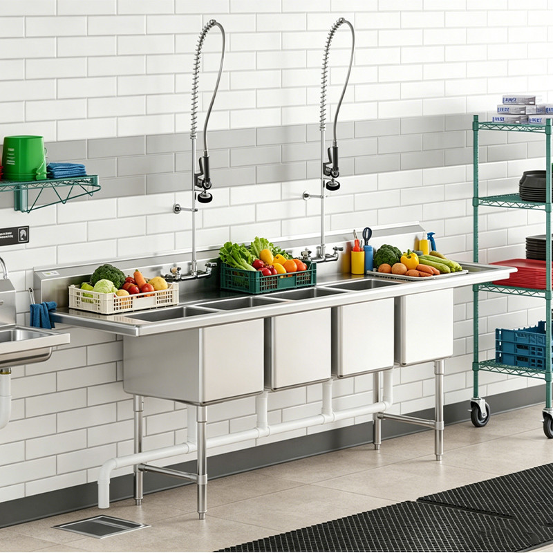 commercial stainless steel sinks with drainboards
