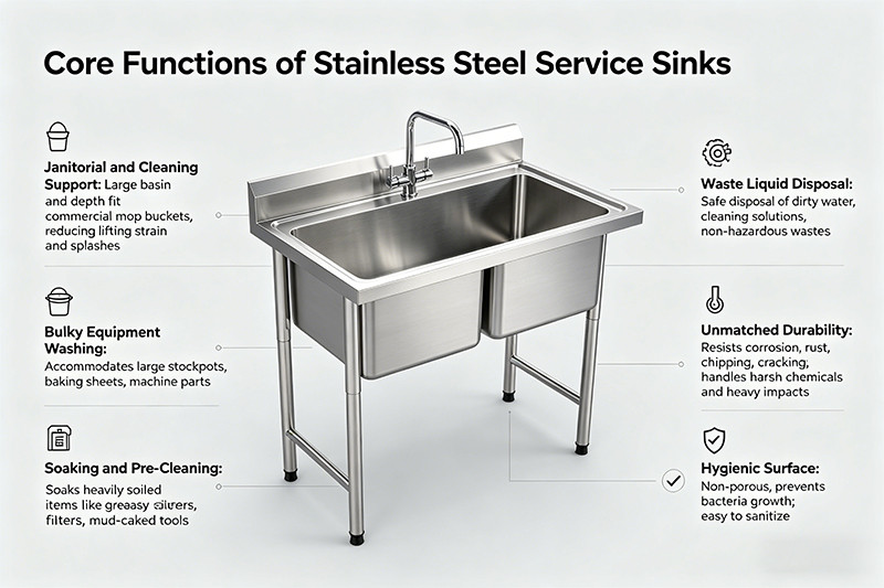 stainless steel service sinks