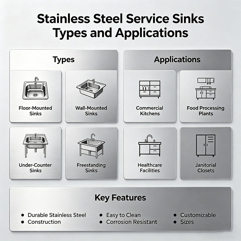 A Beginner's Guide to Stainless Steel Service Sinks: Types and Applications
