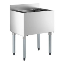 Stainless Steel Underbar Ice Bin with Bottle Holders