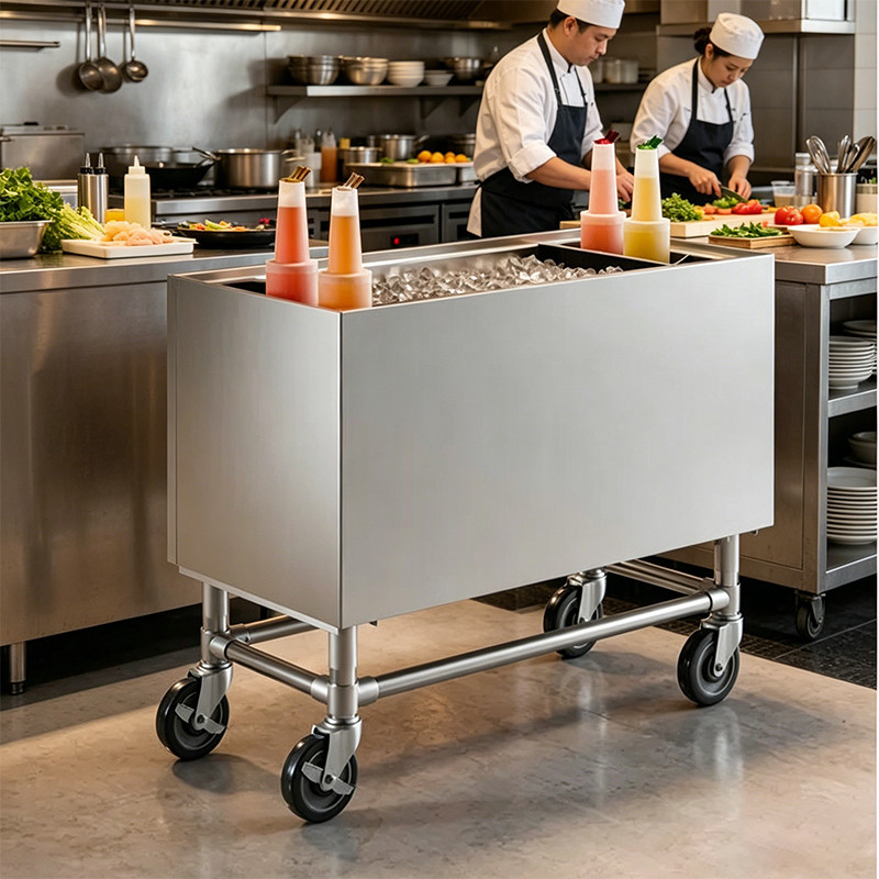 stainless steel portable ice bin