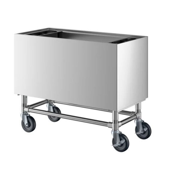 Stainless Steel Portable Ice Bin with Bottle Holders