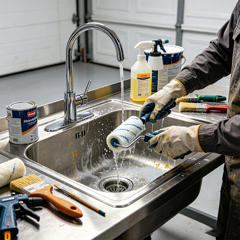 Cleaning after painting and renovation work