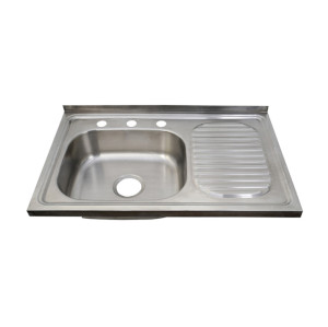 Single Bowl Drop-in Stainless Steel Sink with Drainboard