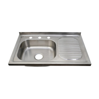 Single Bowl Drop-in Stainless Steel Sink with Drainboard
