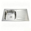 Stainless Steel Single Sink With Drainboard Round Single Bowl 304-Grade