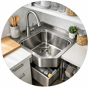 small stainless steel kitchen sink