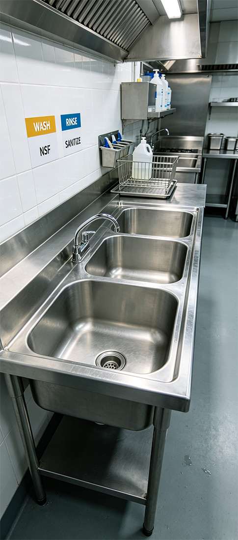 Stainless steel cookware on a commercial stove