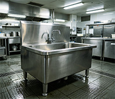 Commercial grade stainless steel floor mop sink and basin