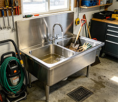 Stainless steel commercial mop sink for garage and gardening