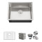 23 Inch Undermount Kitchen Sink 16 Gauge Undermount Stainless Steel Single Bowl with Accessories
