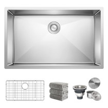 30 Inch Undermount Kitchen Sink 16 Gauge Stainless Steel Single Bowl Basin with