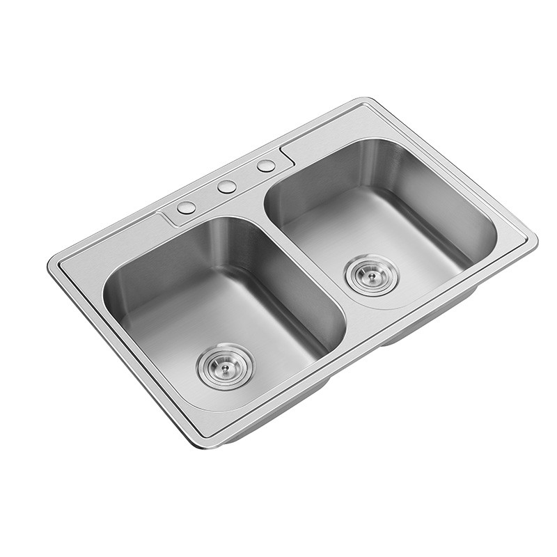 kitchen sinks double bowl top mount
