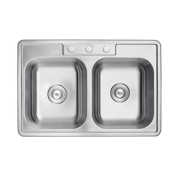 TopMount Sinks 18 Gauge Stainless Steel Kitchen Sink – Scratch Resistant Double Bowl