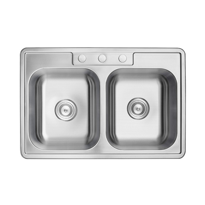 TopMount Sinks 18 Gauge Stainless Steel Kitchen Sink – Scratch Resistant Double Bowl