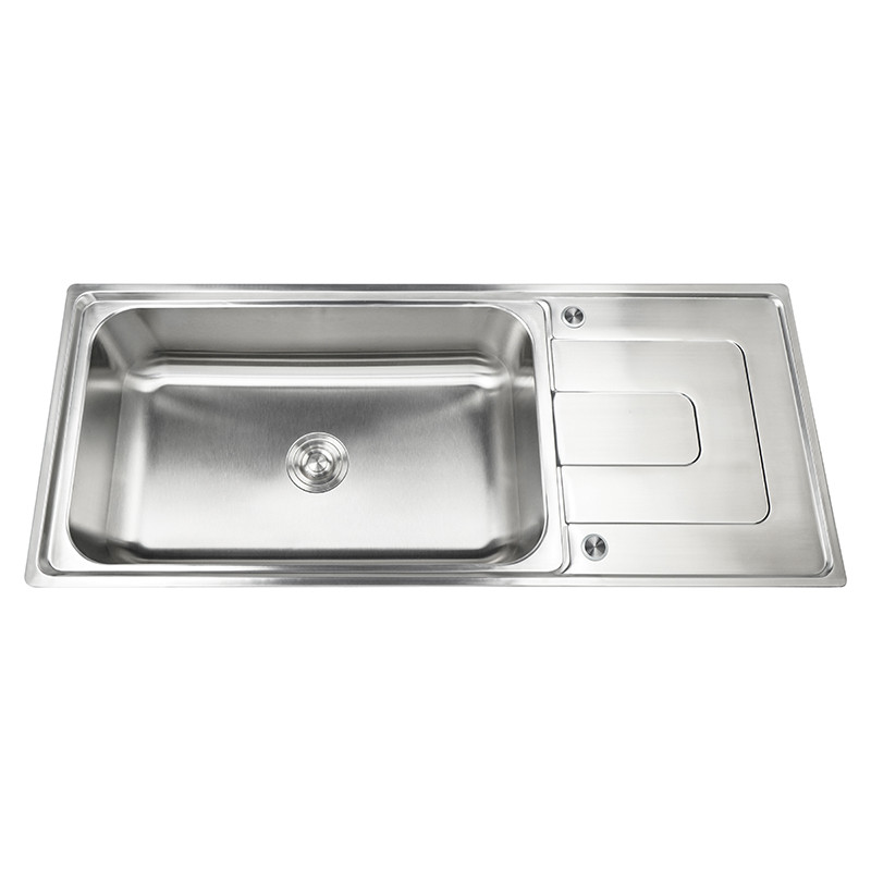 stainless steel single sink with drainboard