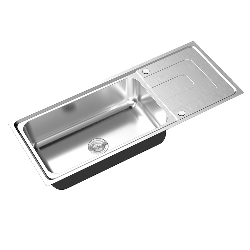 stainless steel single sink with drainboard