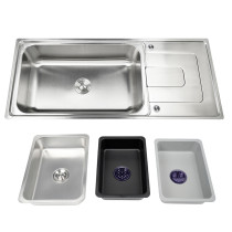 Heavy Duty Single Bowl Drainboard Sink – 18 Gauge Stainless Steel Single Sink with Drainboard for High-Volume Use