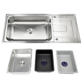 Heavy Duty Single Bowl Drainboard Sink – 18 Gauge Stainless Steel Single Sink with Drainboard for High-Volume Use