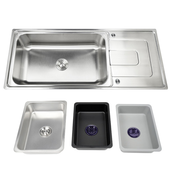 Heavy Duty Single Bowl Drainboard Sink – 18 Gauge Stainless Steel Single Sink with Drainboard for High-Volume Use