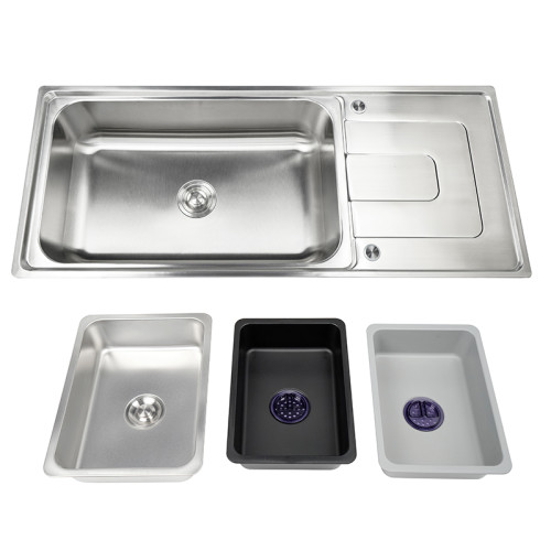 Heavy Duty Single Bowl Drainboard Sink – 18 Gauge Stainless Steel Single Sink with Drainboard for High-Volume Use