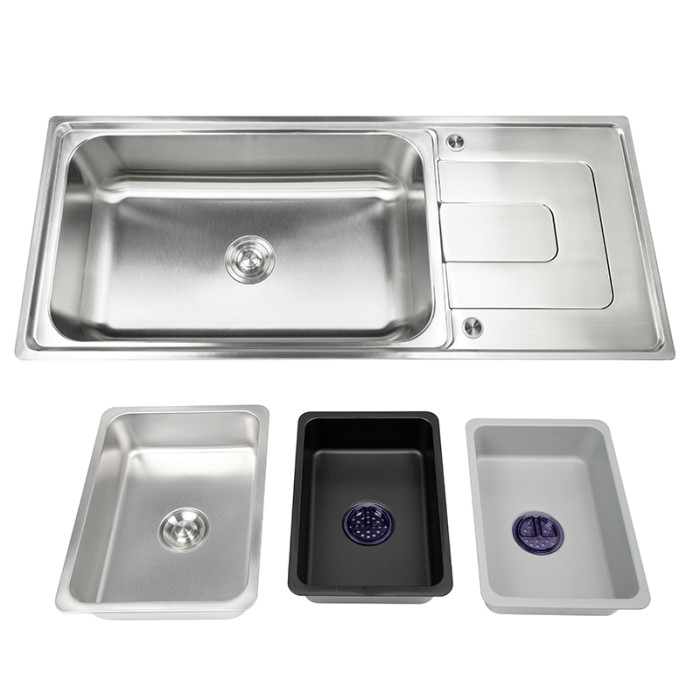 Heavy Duty Single Bowl Drainboard Sink – 18 Gauge Stainless Steel Single Sink with Drainboard for High-Volume Use