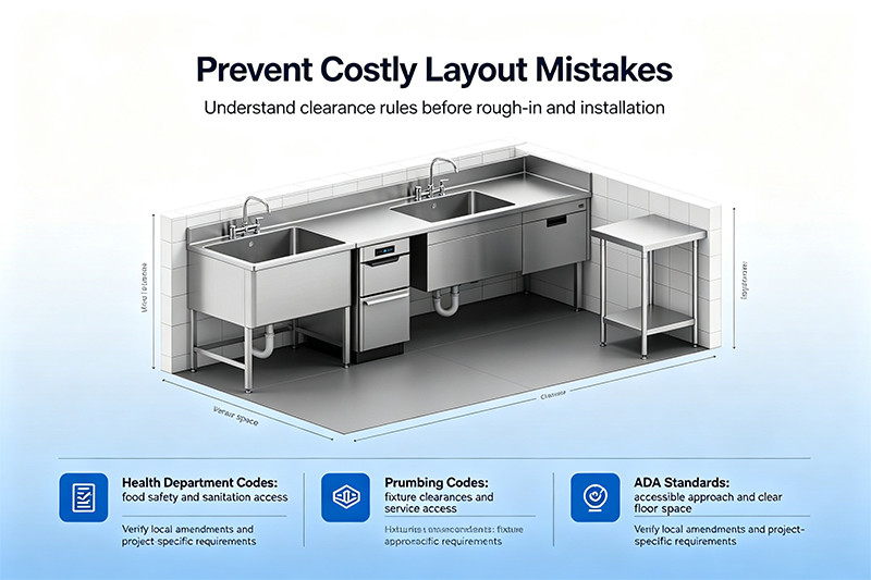 ADA compliant commercial sink with wheelchair clearance