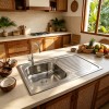 Stainless Steel Single Sink with Drainboard | Top Mount Deep Drawn Kitchen Sink