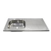 Stainless Steel Single Sink with Drainboard | Top Mount Deep Drawn Kitchen Sink