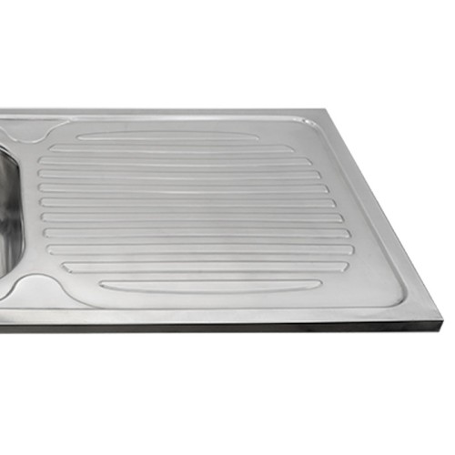 Stainless Steel Single Sink with Drainboard | Top Mount Deep Drawn Kitchen Sink