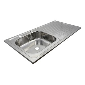 Stainless Steel Single Sink with Drainboard | Top Mount Deep Drawn Kitchen Sink