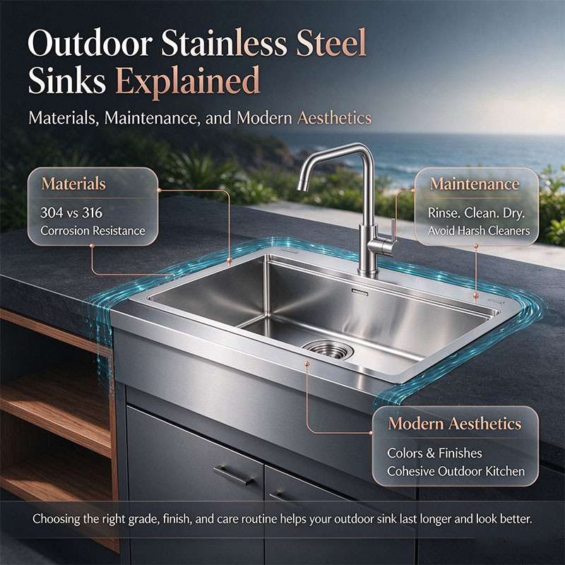 Outdoor Stainless Steel Sinks Explained: Materials, Maintenance, and Modern Aesthetics
