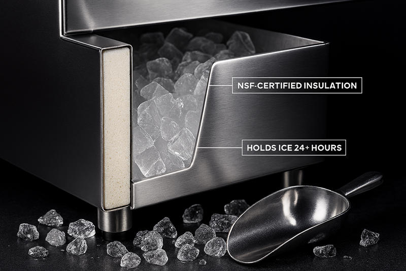 Insulated Walls of Stainless Steel Ice Bin