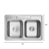 TopMount Sinks 18 Gauge Stainless Steel Kitchen Sink – Scratch Resistant Double Bowl