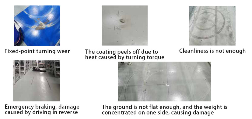 Typical AGV floor damage types