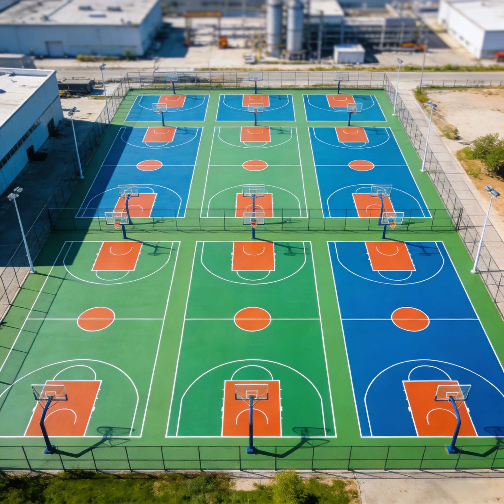 90% من حالات فشل ملاعب كرة السلة تبدأ باختيار المواد الخاطئة