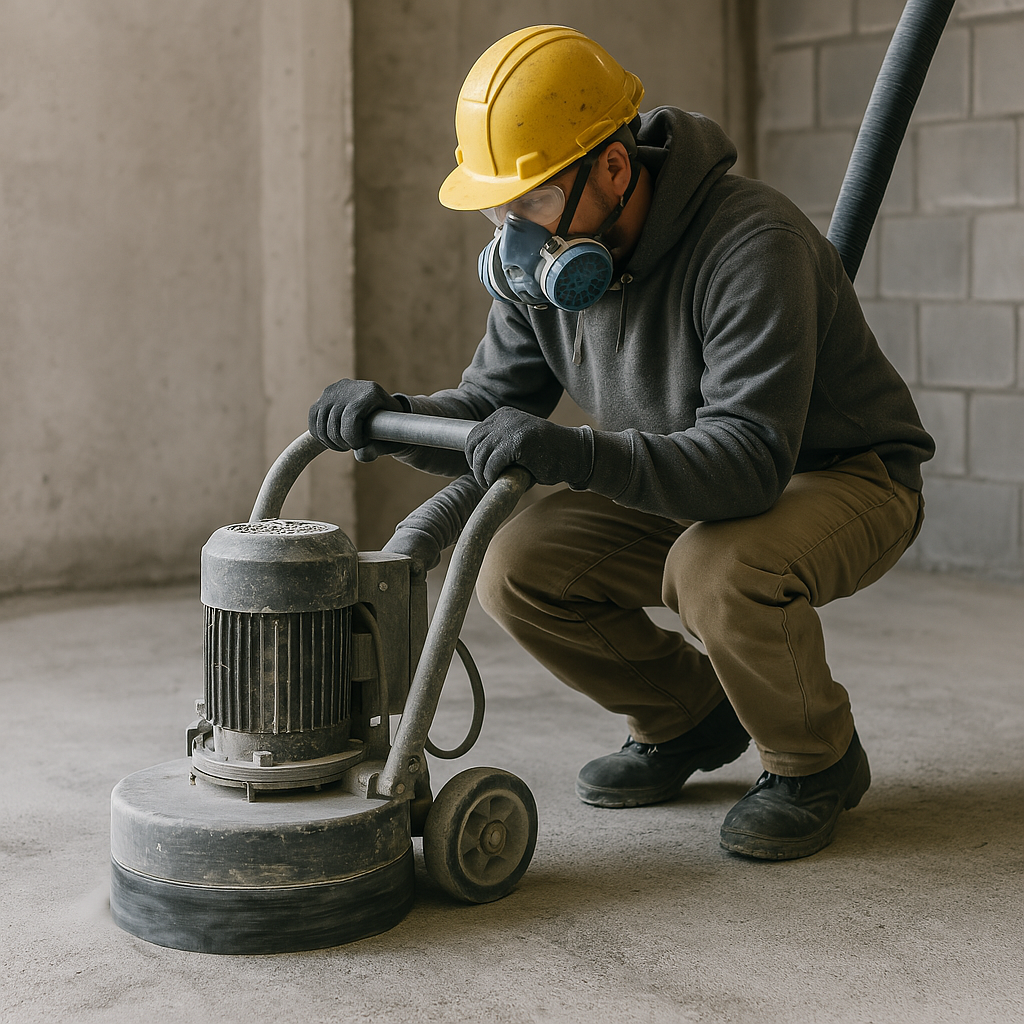 Grinding concrete for epoxy floor